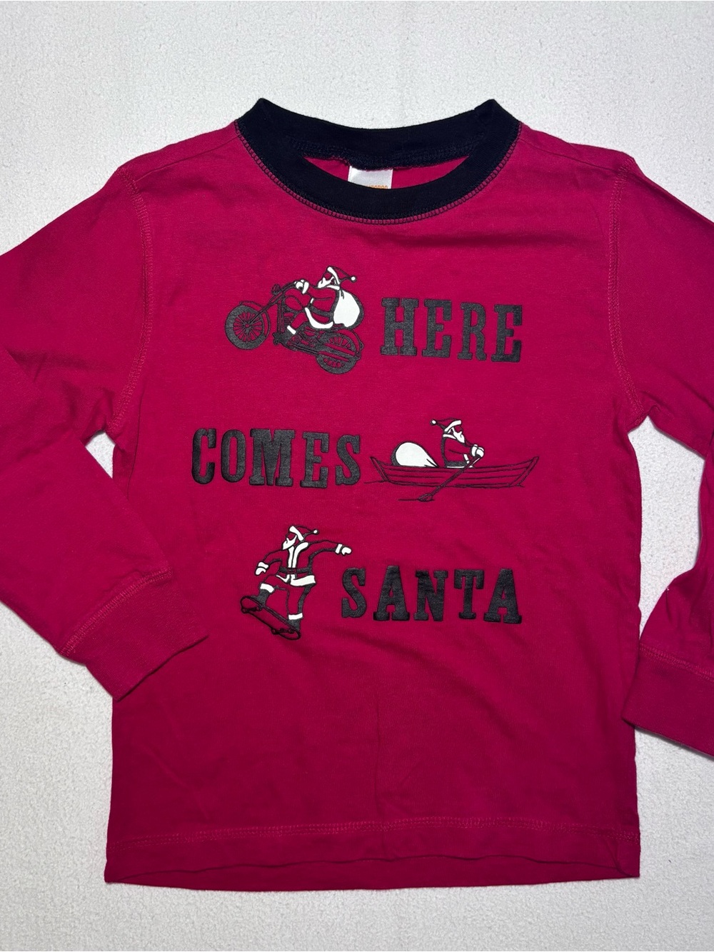 Gymboree Boys Size 5 Christmas Santa Graphic Long Sleeve Shirt G013